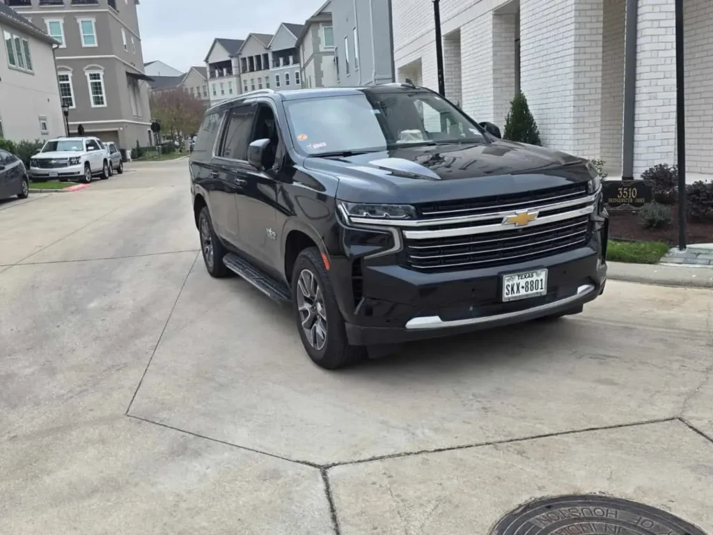 Well-equipped luxury SUV for comfortable group transportation from Houston to Galveston cruise terminals.