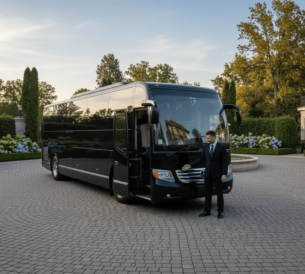 Minibus and coach shuttle from Houston airport to Galveston for corporate groups.
