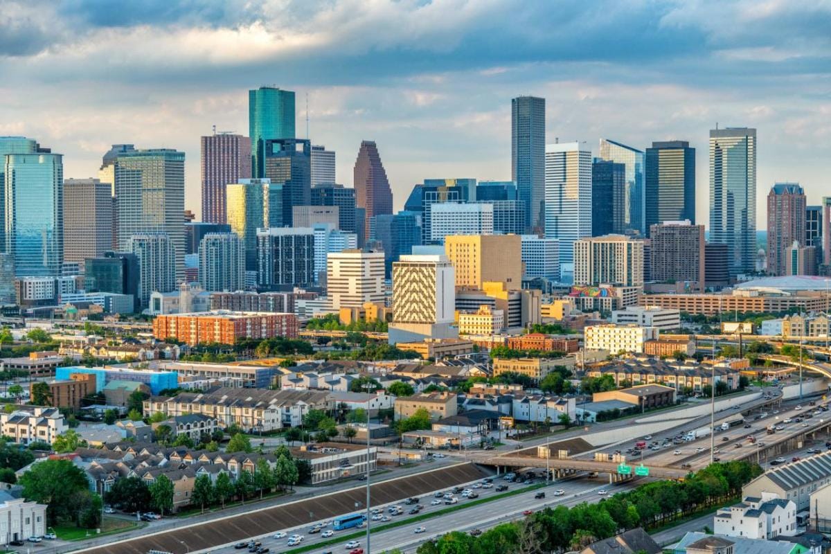 Houston skyline transportation during FIFA World Cup