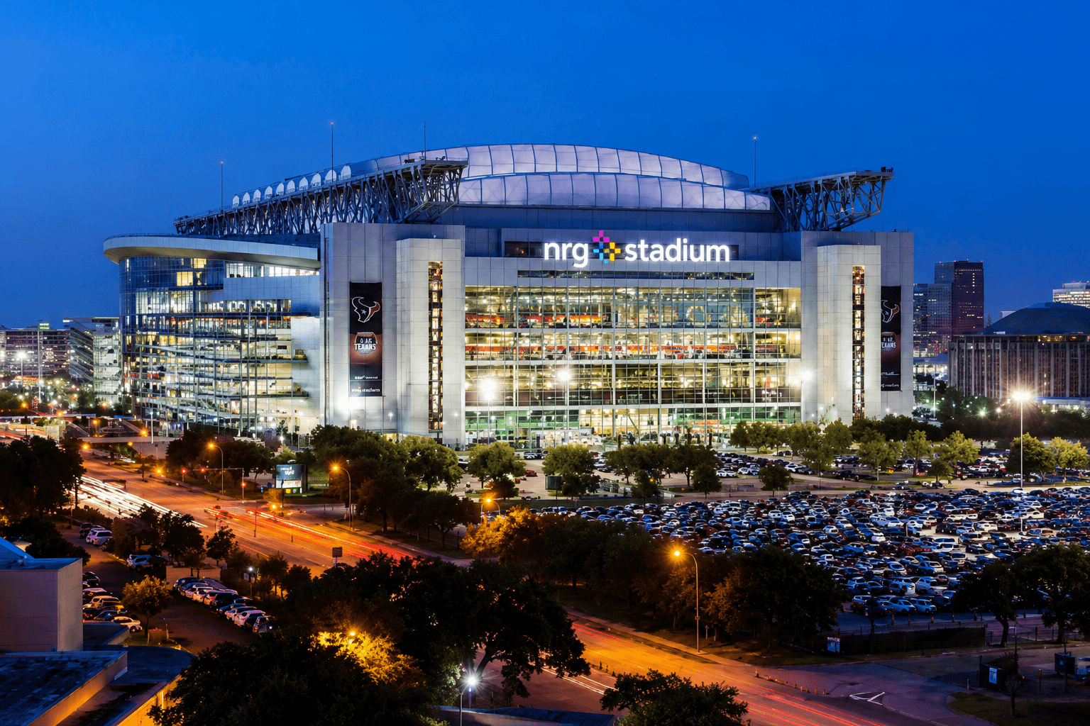 NRG Stadium Houston night view — FIFA World Cup 2026 match venue