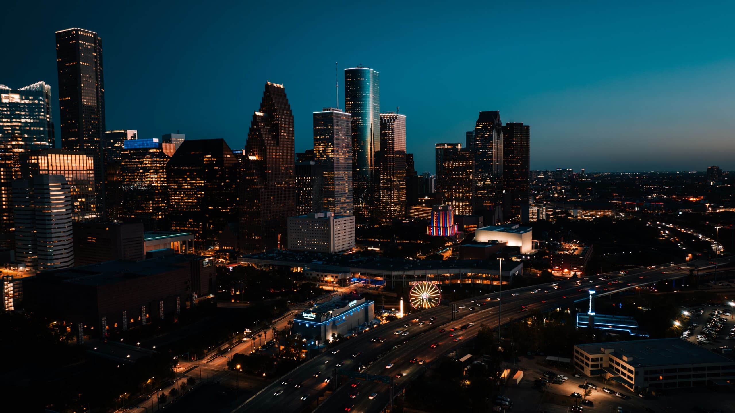 Premium private car service cruising southbound from Dallas to Houston along interstate 45